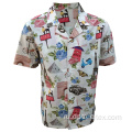 Пользовательская дышащая хлопковая печать летняя гавайская рубашка